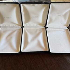 3 Elegant Black Velvet Macy’s Gift Boxes